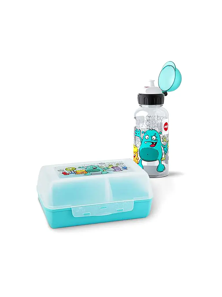 EMSA | Set regalo 2 pz. Lunchbox e borraccia MONSTER Turchese | Turchese