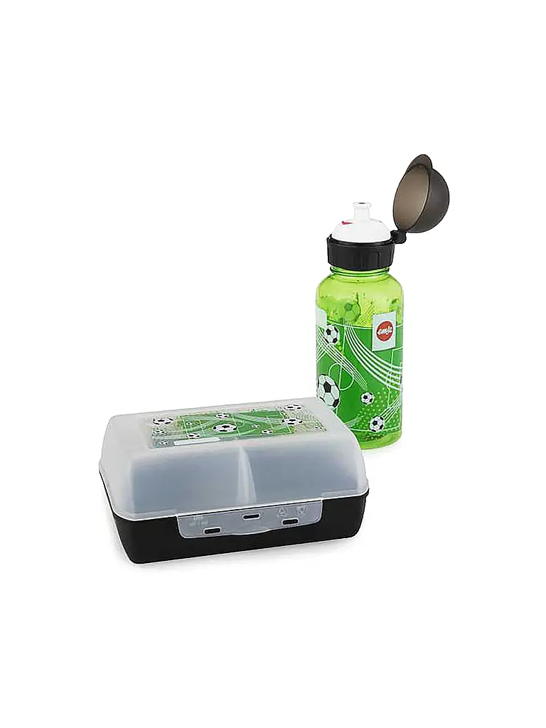 EMSA | Set regalo 2 pz. Lunchbox e borraccia SOCCER Nero | Marrone