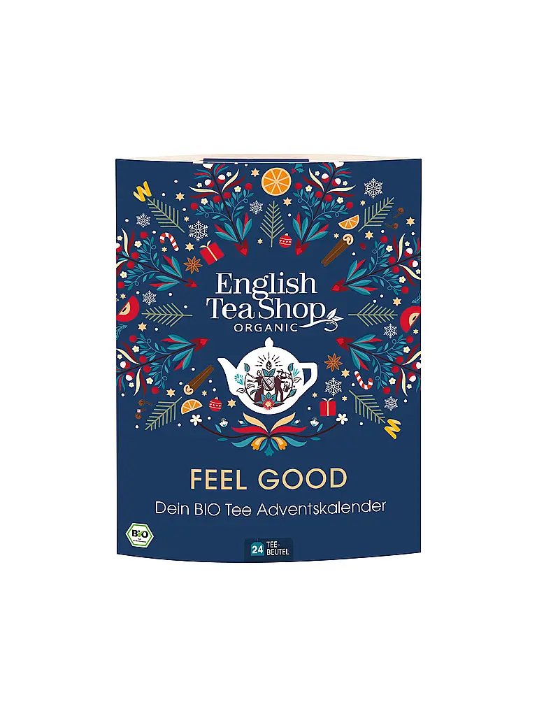 ENGLISH TEA SHOP | Calendario dell'Avvento del tè 24 bustine Feel Good Verde scuro | Blu scuro