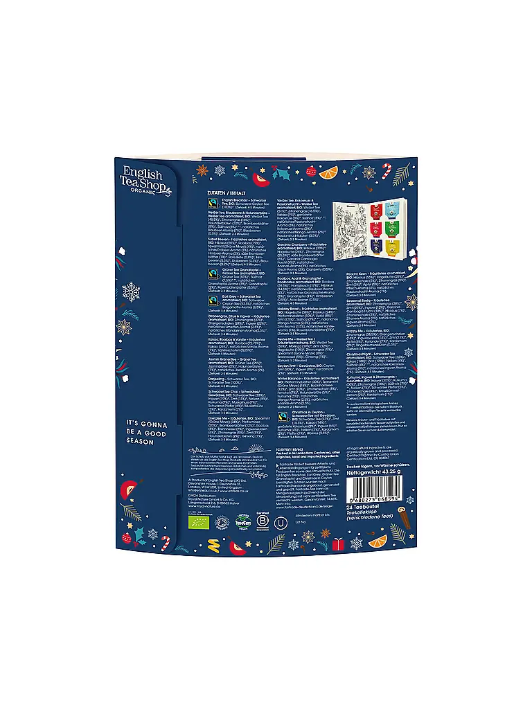 ENGLISH TEA SHOP | Calendario dell'Avvento del tè 24 bustine Feel Good Verde scuro | 