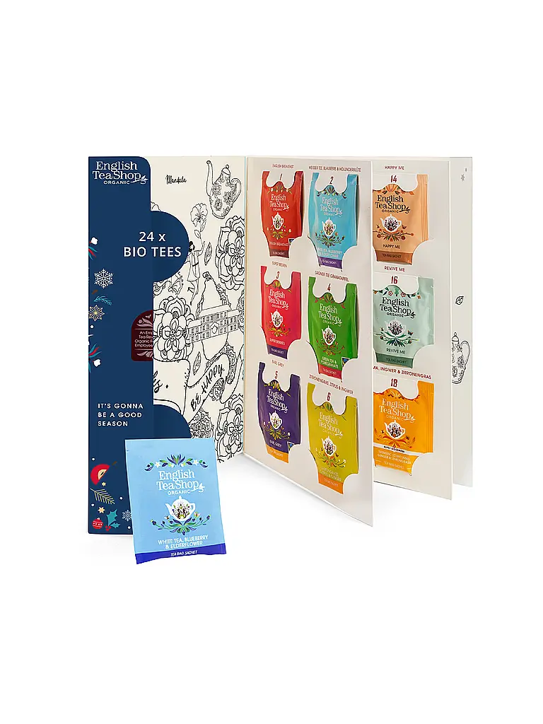 ENGLISH TEA SHOP | Calendario dell'Avvento del tè 24 bustine Feel Good Verde scuro | 