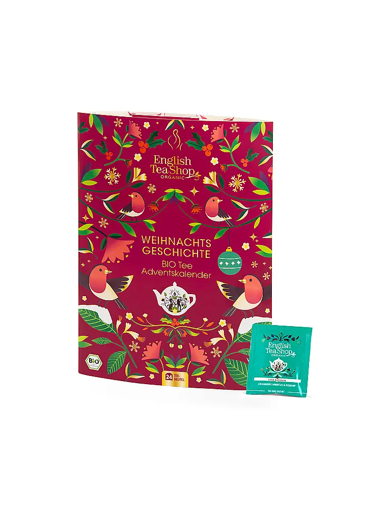 ENGLISH TEA SHOP | Calendario dell'Avvento di tè 24 bustine natalizie | Rosso scuro