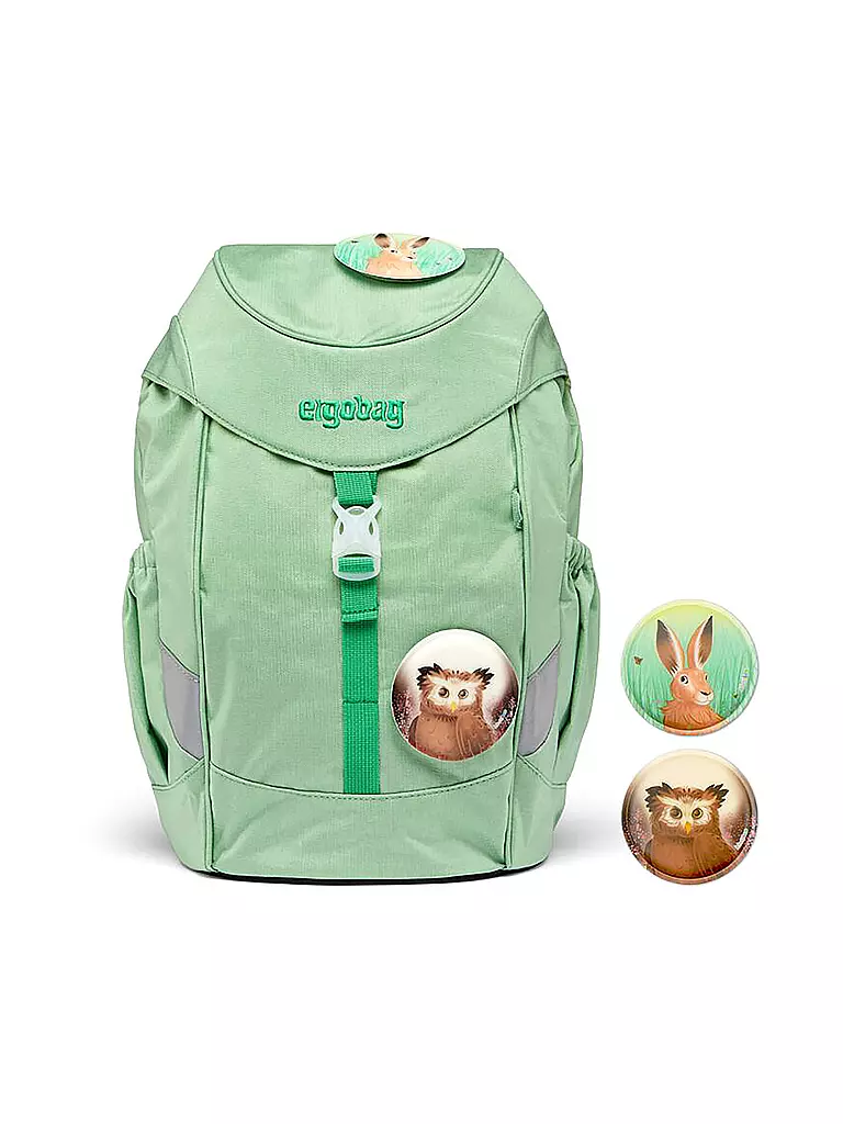 ERGOBAG | Kinder Rucksack Mini - WaldBärwohner | Verde chiaro