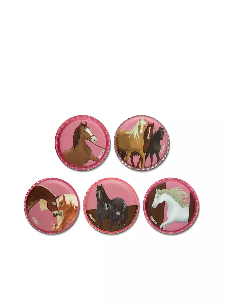 ERGOBAG | Nome del prodotto: Set di Klettie da 5 pezzi Cavalli al galoppo | Multicolore