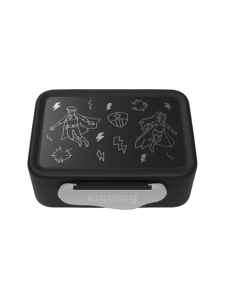 ERGOBAG | Portamerenda in plastica Supereroe | Nero