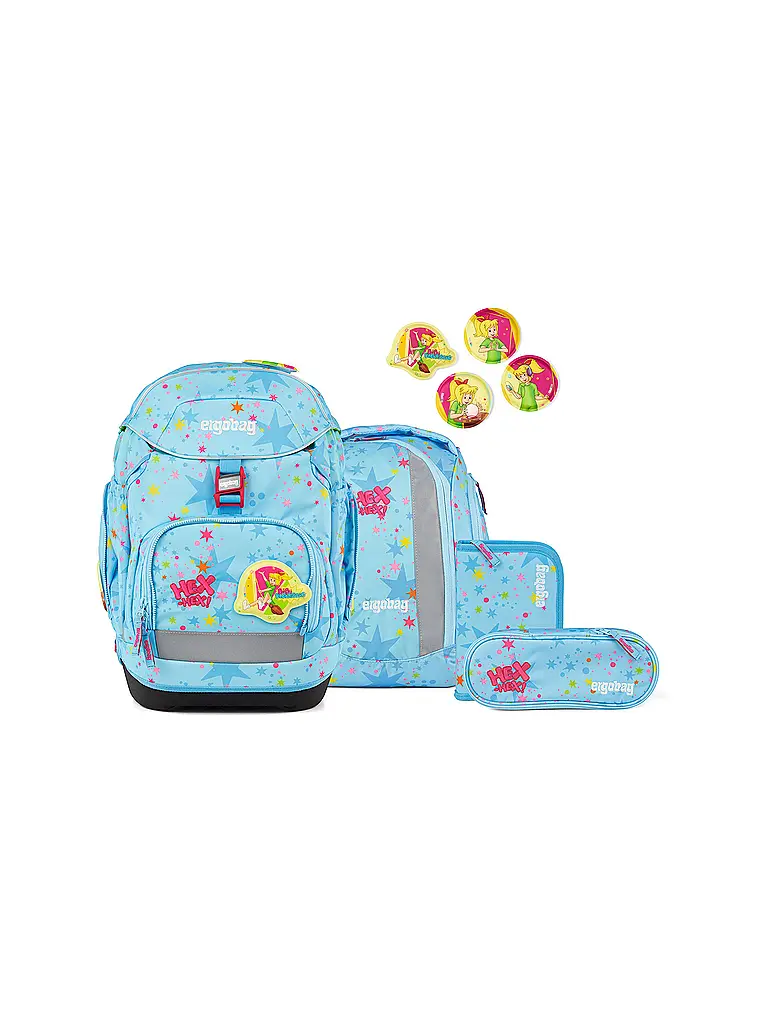 ERGOBAG | Schulrucksack Set 6tlg Pack Bärhext | Blu chiaro