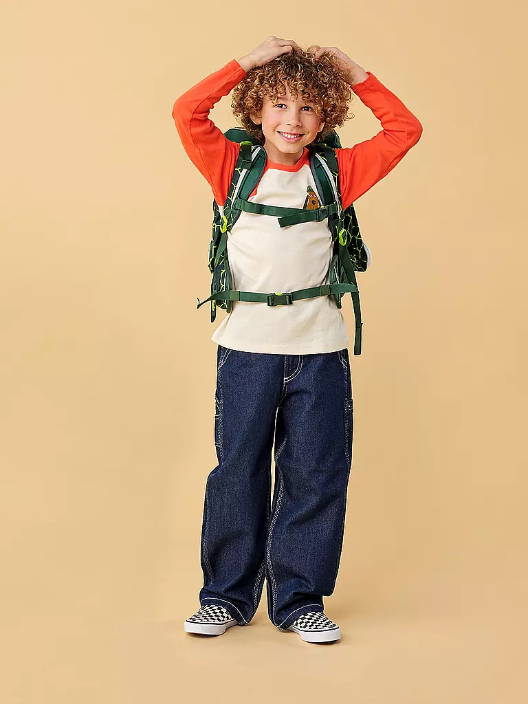 ERGOBAG | Set di zaini scolastici 5 pezzi CUBO | Verde scuro