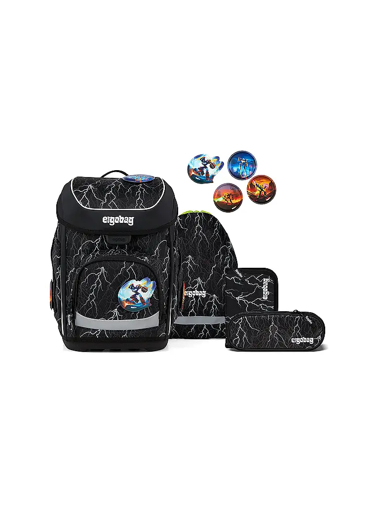 ERGOBAG | Set di zaini scolastici 5 pz CUBO Super ReflektBär 2026 | Nero