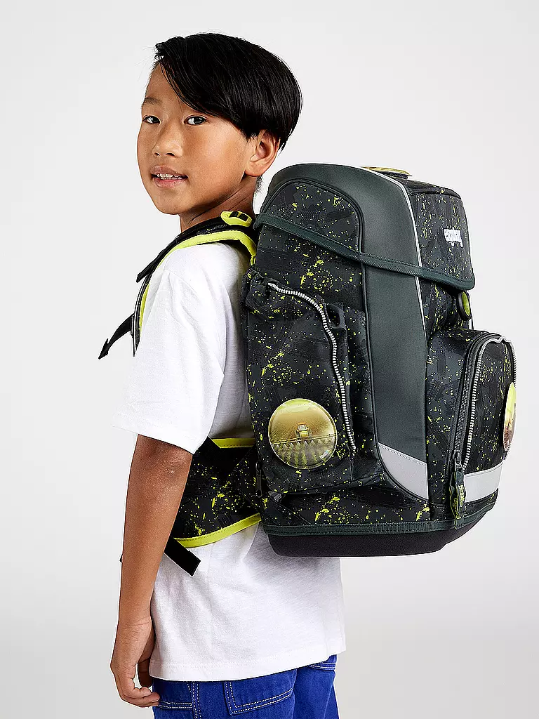 ERGOBAG | Set di zaini scolastici 5 pz. CUBO - MähdreschBär | Verde scuro