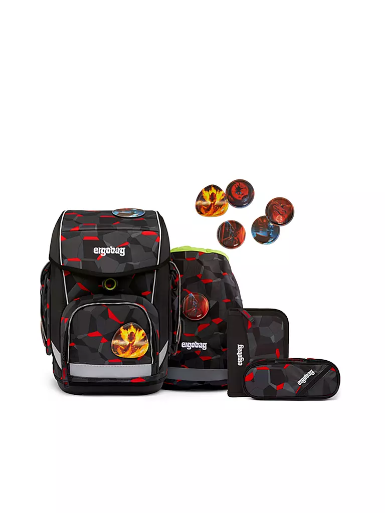ERGOBAG | Set di zaini scolastici 5 pz. CUBO - | Nero