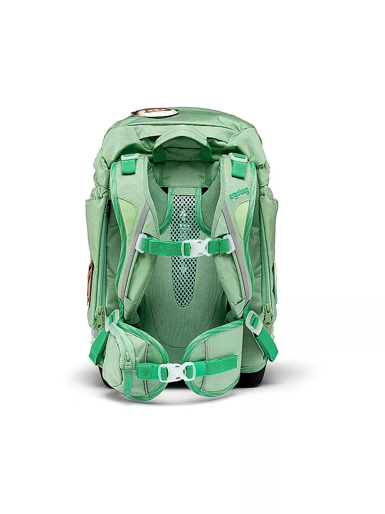 ERGOBAG | Set di zaini scolastici 5 pz. CUBO Eco Hero - Abitanti Orsi della Foresta | Verde chiaro