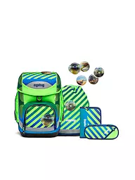 ERGOBAG | Set di zaini scolastici 5 pz. Cubo NeoTruckbär | Verde chiaro