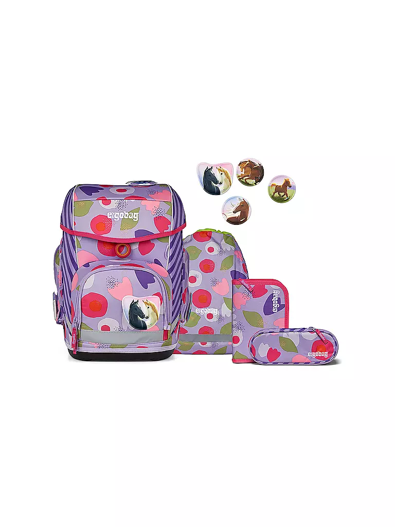 ERGOBAG | Set di zaini scolastici 5 pz. CUBO | Lilla
