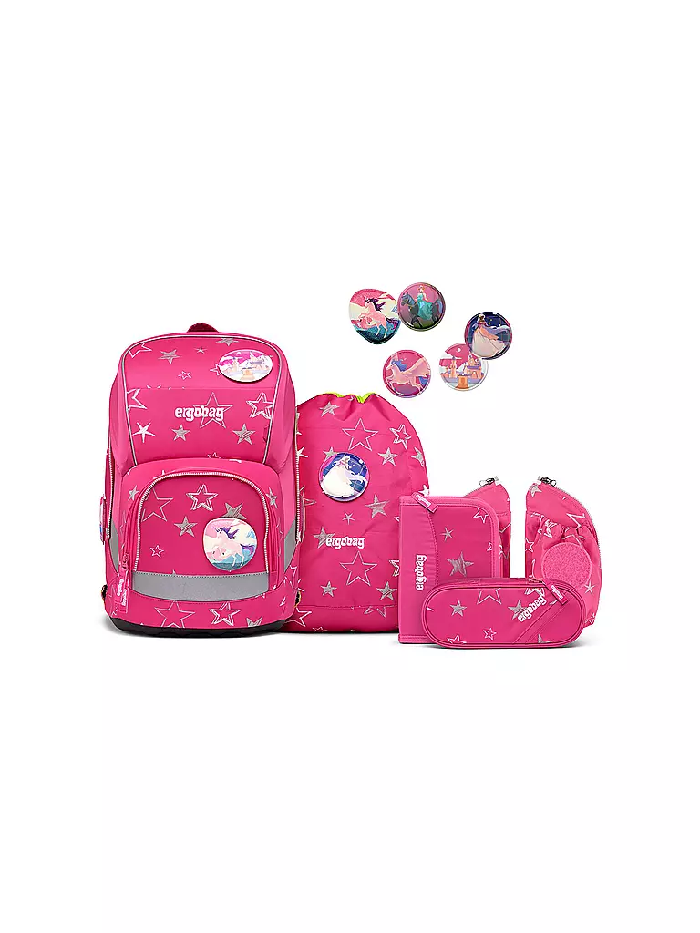 ERGOBAG | Set di zaini scolastici 5 pz. Wide - SternzauBär | Fucsia