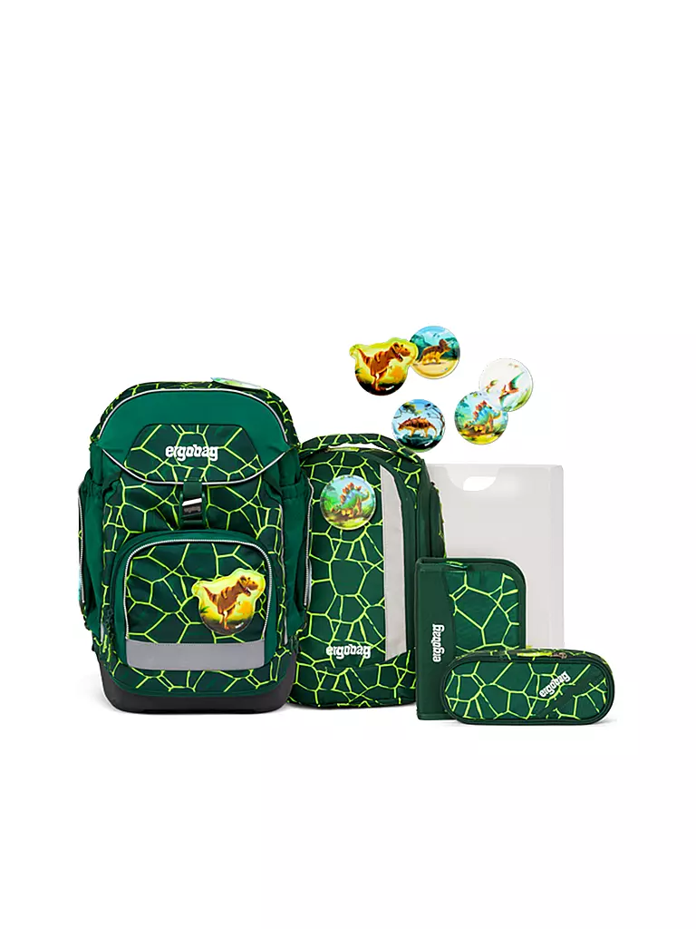 ERGOBAG | Set di zaini scolastici 6 pz PACK - BärRex | Verde scuro