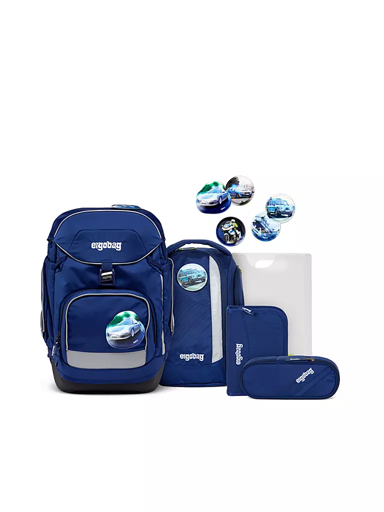 ERGOBAG | Set di zaini scolastici 6 pz PACK - BlaulichtBär | Blu