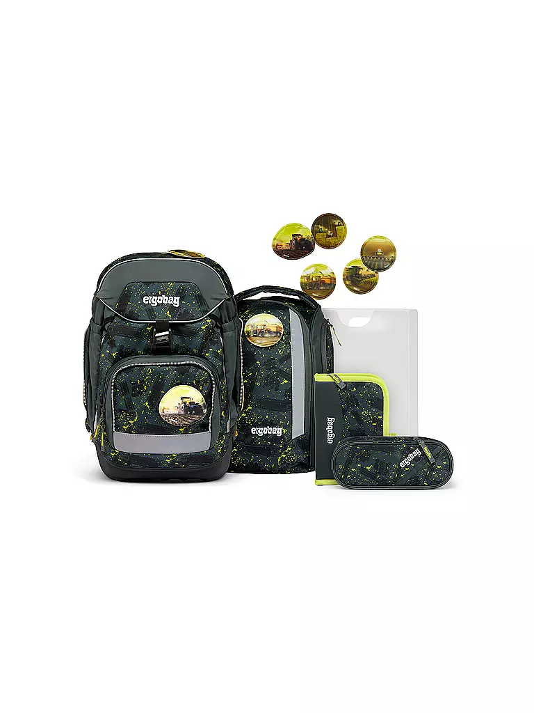 ERGOBAG | Set di zaini scolastici 6 pz PACK - MähdreschBär | Verde scuro