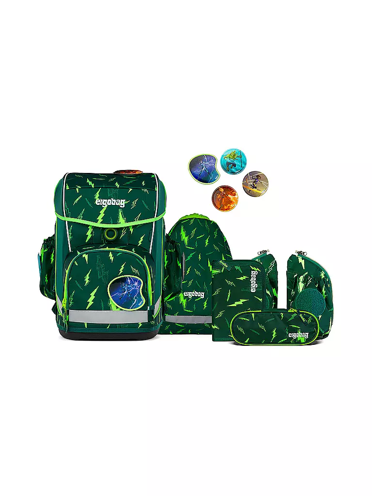 ERGOBAG | Set di zaini scolastici 6 pz. CUBO LIGHT Bärtastisch | Verde scuro