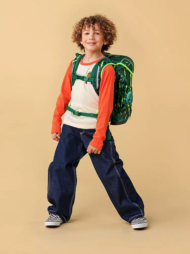 ERGOBAG | Set di zaini scolastici 6 pz. CUBO LIGHT Bärtastisch | Verde scuro