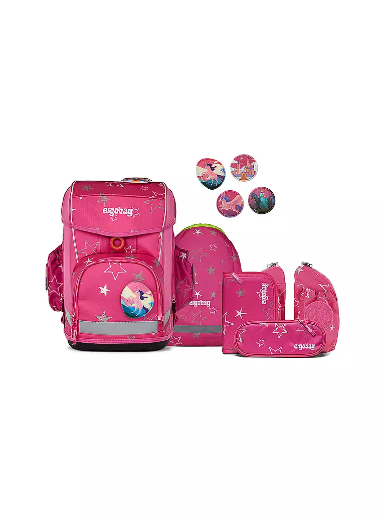 ERGOBAG | Set di zaini scolastici 6 pz. CUBO LIGHT SternzauBär | Fucsia