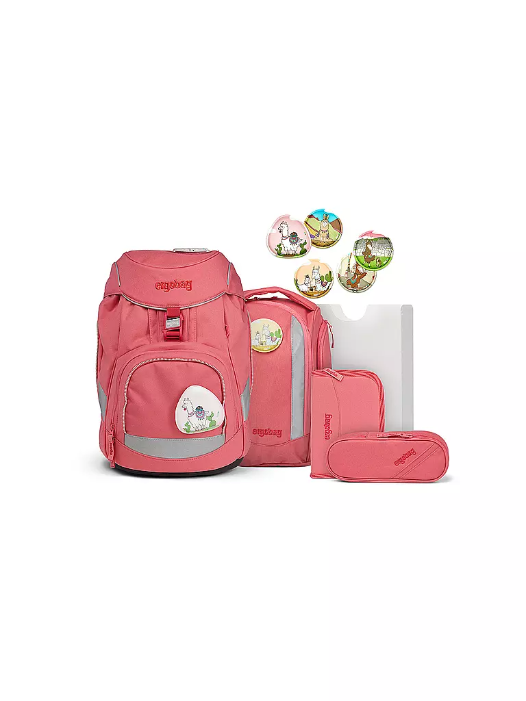 ERGOBAG | Set di zaini scolastici 6 pz. Lama in pigiama | Rosa