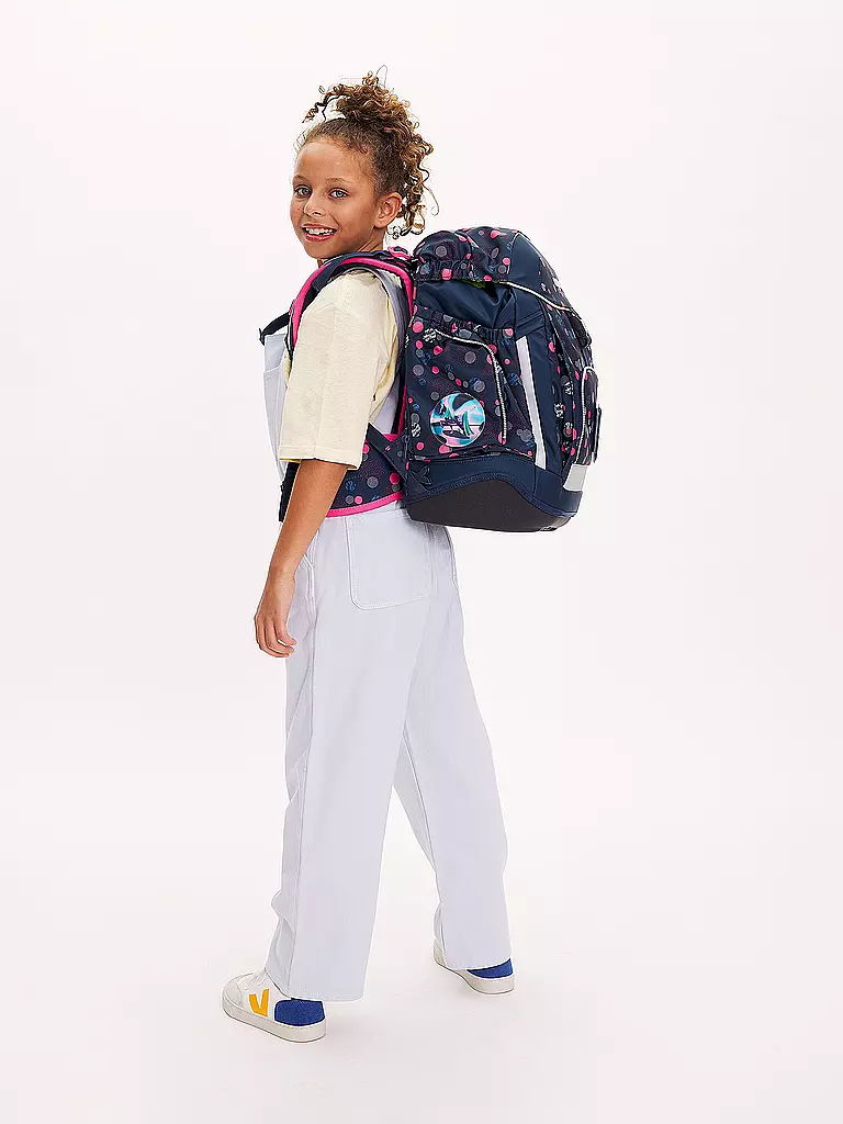 ERGOBAG | Set di zaini scolastici 6 pz. MAXI Reflex Glow - PhantBärsiewelt | Blu scuro