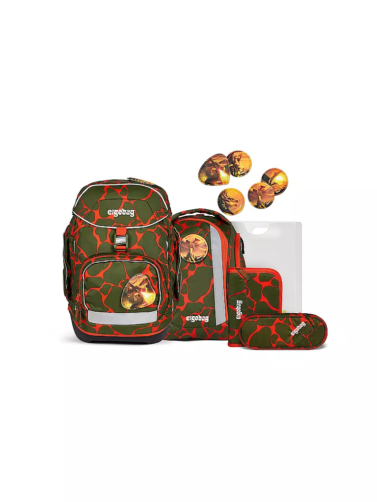 ERGOBAG | Set di zaini scolastici 6 pz. PACK Lumi - FeuerspeiBär | Oliva