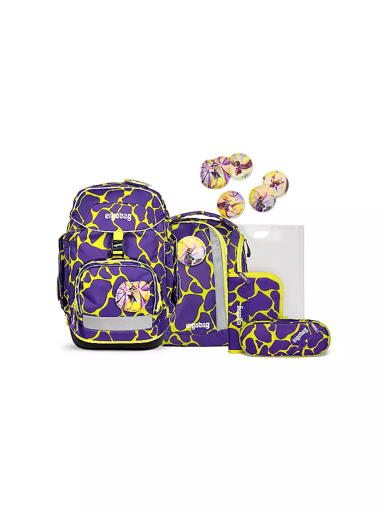 ERGOBAG | Set di zaini scolastici 6 pz. PACK Lumi - SuBärkraft | Lilla