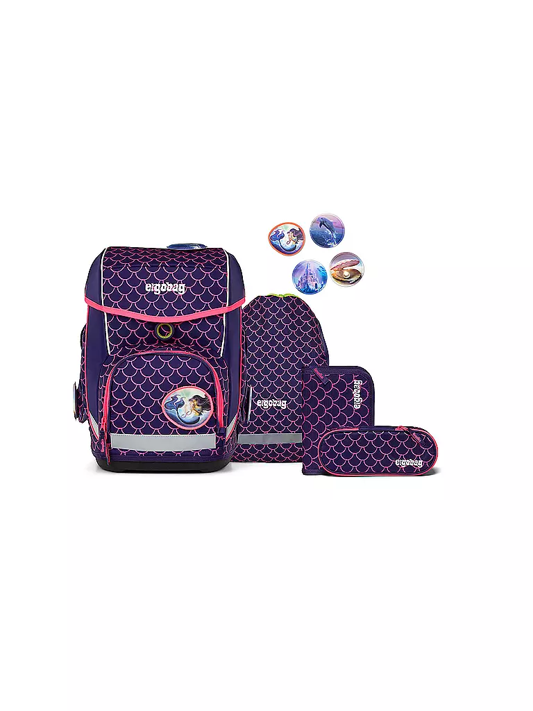 ERGOBAG | Set di zaini scolastici CUBO da 5 pezzi | Lilla