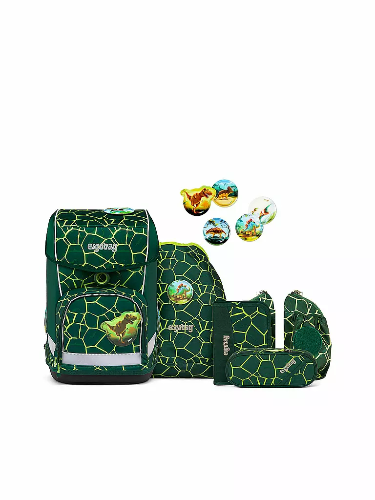 ERGOBAG | Set di zaini scolastici Cubo Light 6 pz. BärRex | Verde scuro