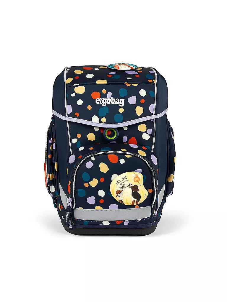 ERGOBAG | Set di zaini scolastici da 5 pezzi CUBO - Caverna d'ambra | Blu scuro