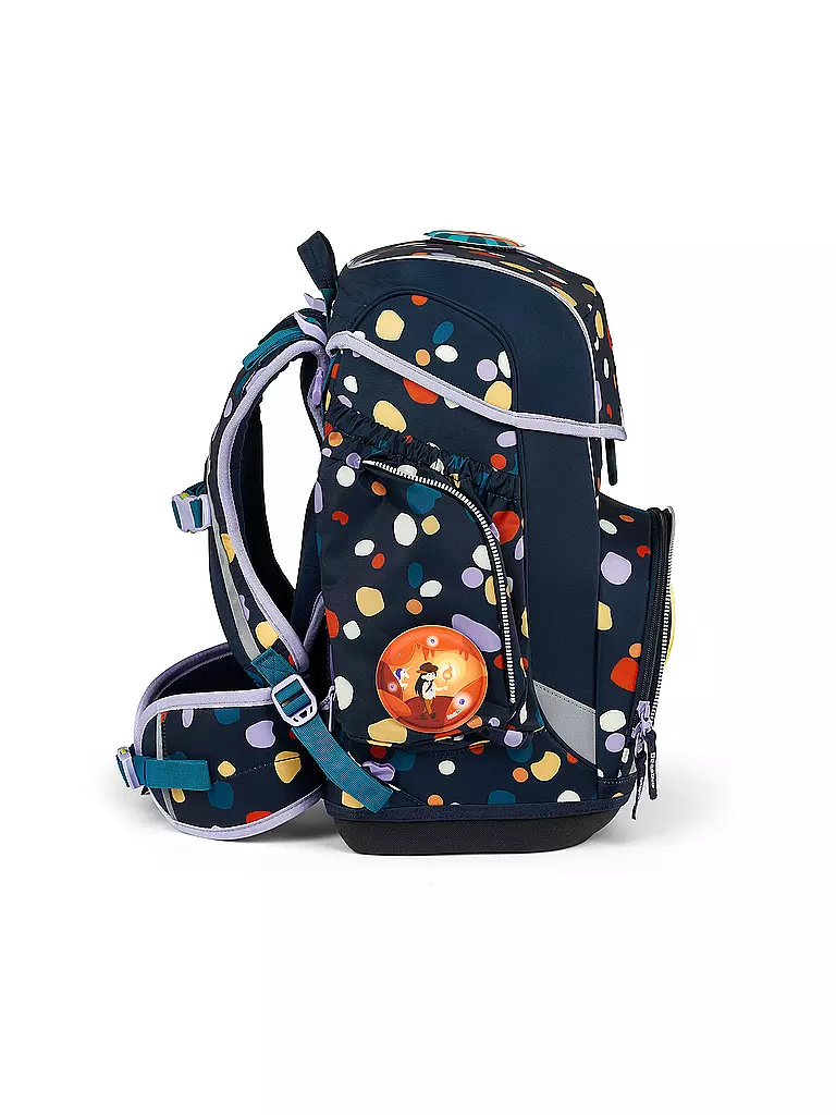 ERGOBAG | Set di zaini scolastici da 5 pezzi CUBO - Caverna d'ambra | Blu scuro