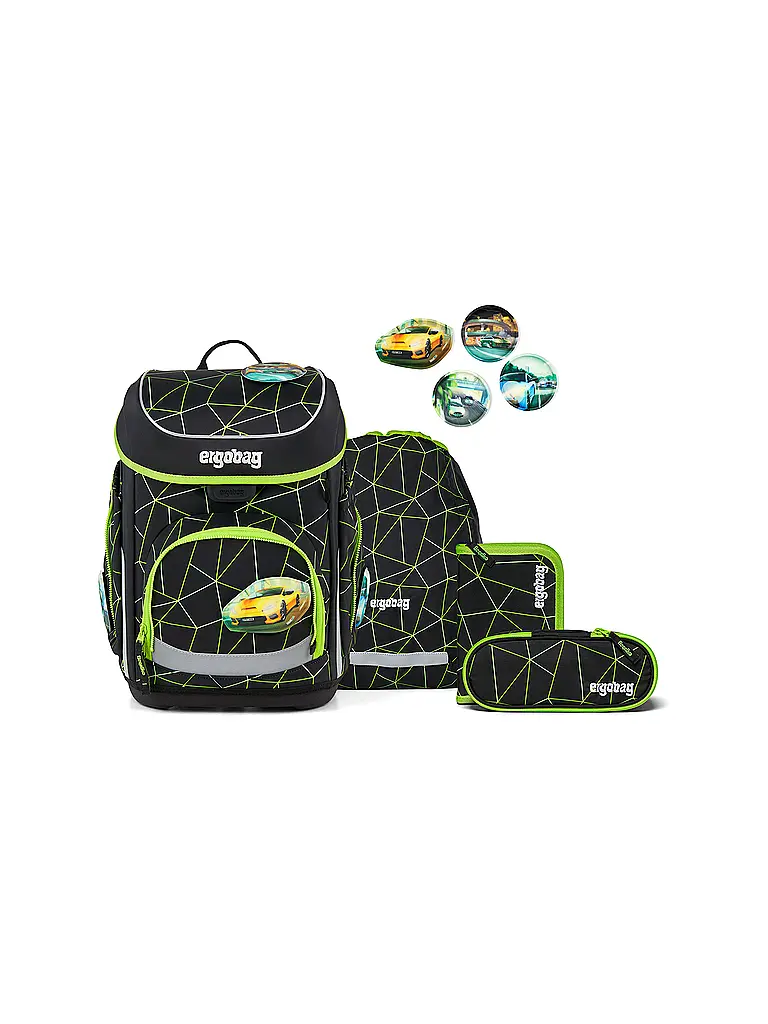 ERGOBAG | Set di zaini scolastici da 5 pezzi CUBO CyBär Race 2026 | Nero