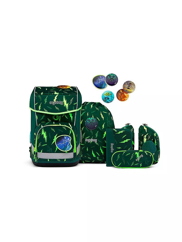 ERGOBAG | Set di zaini scolastici da 5 pezzi Cubo Light - Bärtastisch | Verde