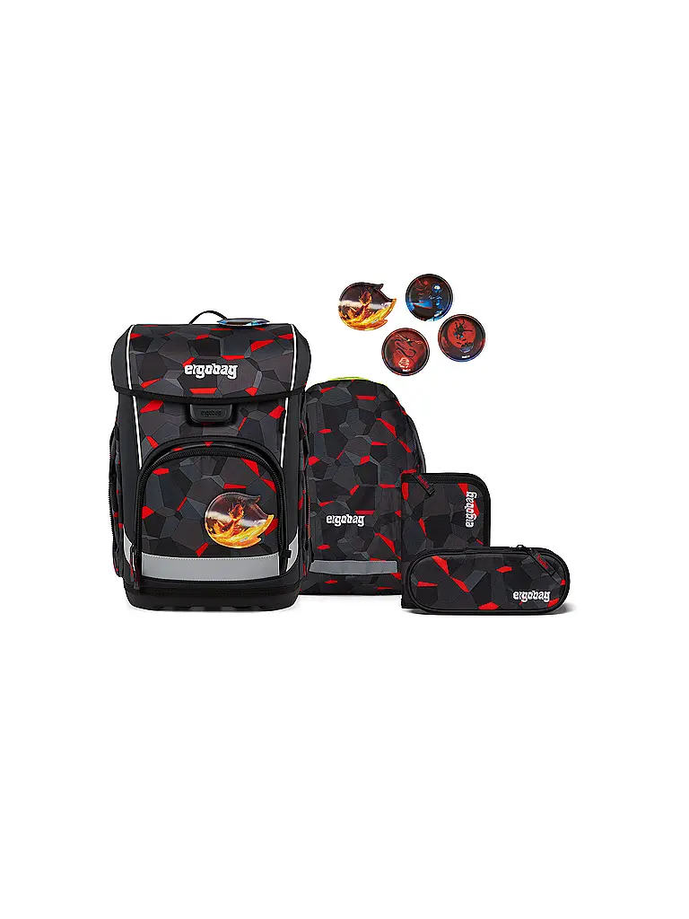 ERGOBAG | Set di zaini scolastici da 5 pezzi CUBO LIGHT 2026 | Nero