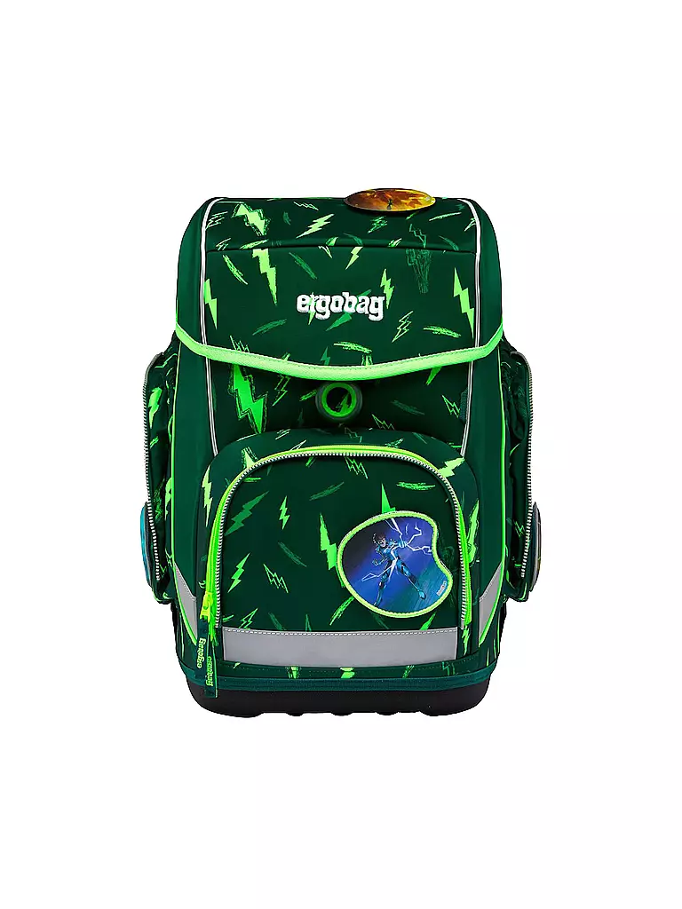 ERGOBAG | Set di zaini scolastici da 5 pezzi CUBO Lumi - Bärtastisch | Verde scuro