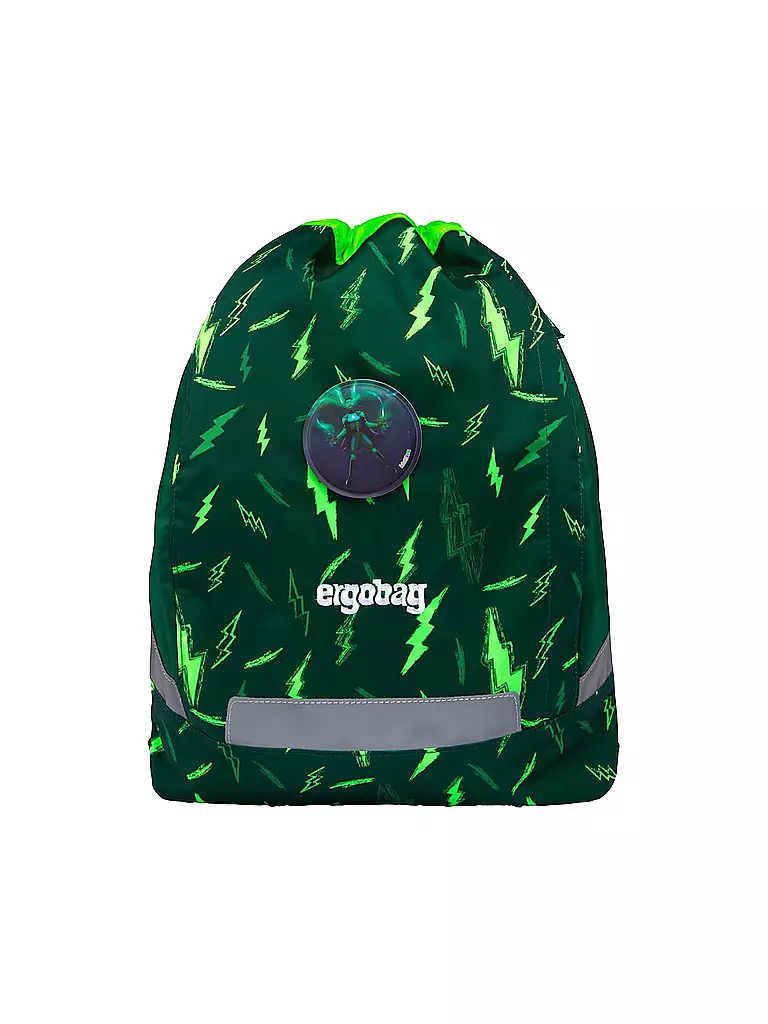 ERGOBAG | Set di zaini scolastici da 5 pezzi CUBO Lumi - Bärtastisch | Verde scuro