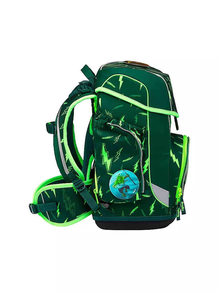 ERGOBAG | Set di zaini scolastici da 5 pezzi CUBO Lumi - Bärtastisch | Verde scuro