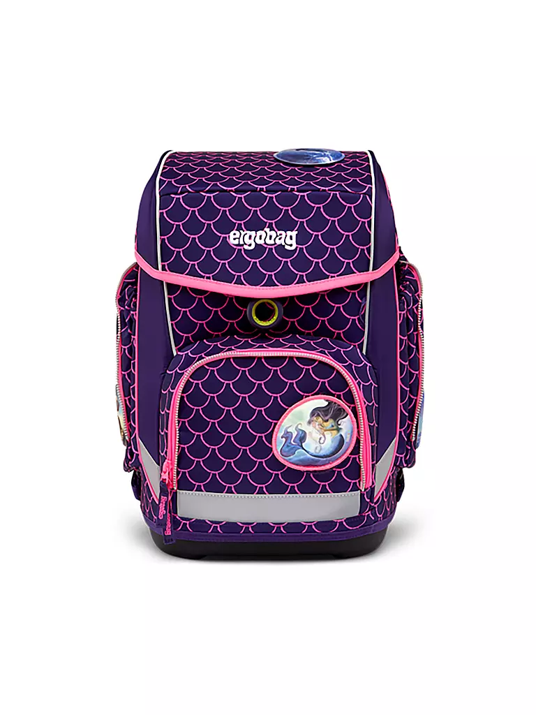 ERGOBAG | Set di zaini scolastici da 5 pezzi CUBO Lumi - Orso Pescatore di Perle | Lilla