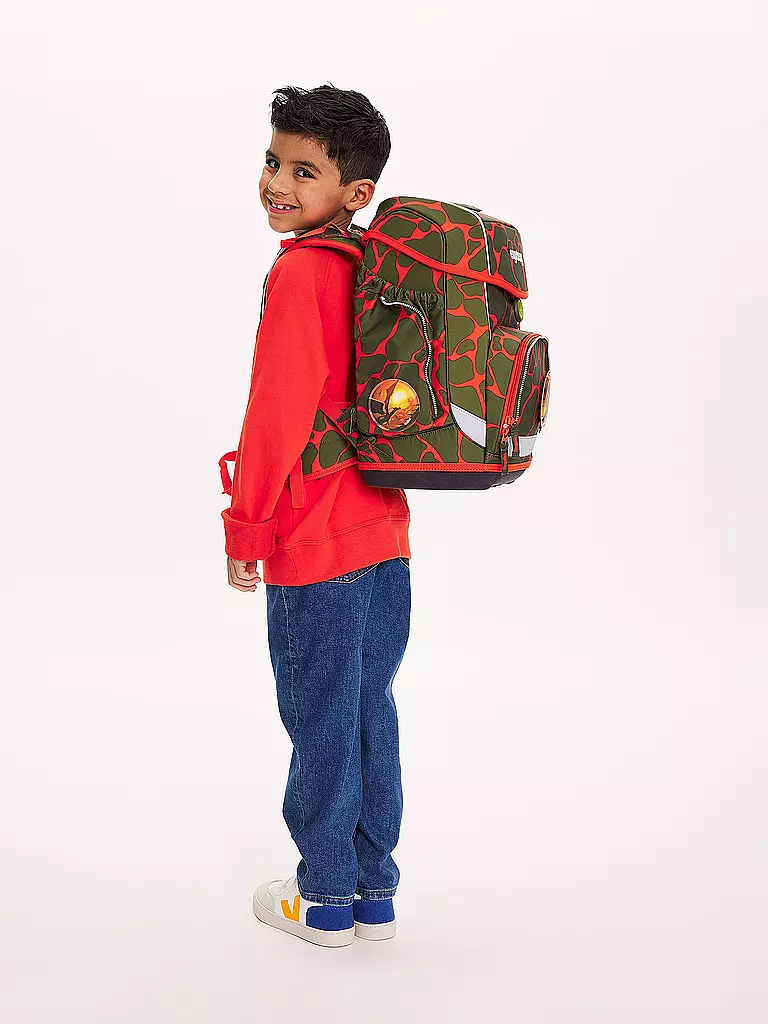 ERGOBAG | Set di zaini scolastici da 5 pezzi CUBO Lumi FeuerspeiBär | Oliva