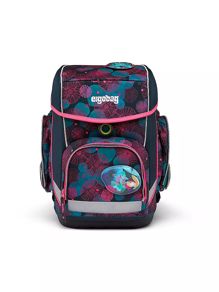 ERGOBAG | Set di zaini scolastici da 5 pezzi Cubo Orso Corallo | Blu