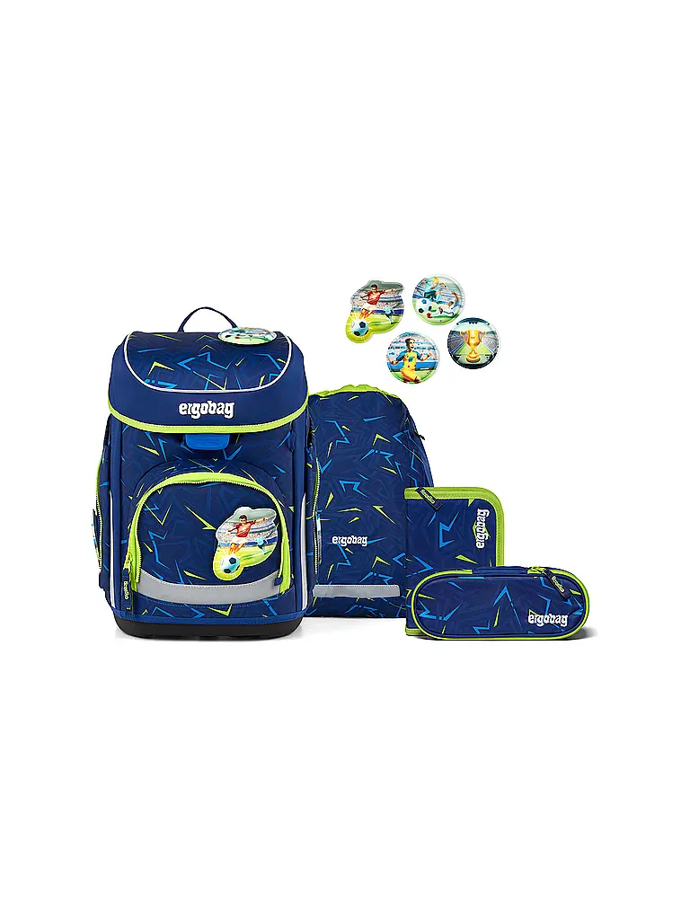 ERGOBAG | Set di zaini scolastici da 5 pezzi CUBO SpitzenreitBär 2026 | Blu scuro