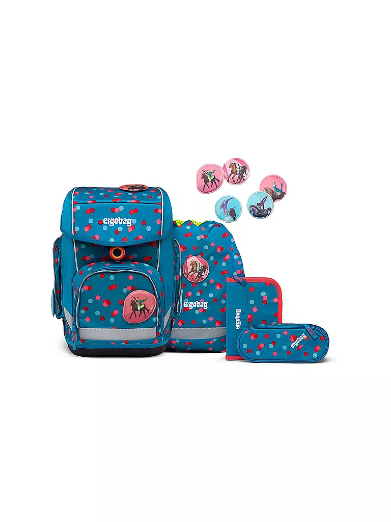 ERGOBAG | Set di zaini scolastici da 5 pezzi Cubo VoltiBär | Blu