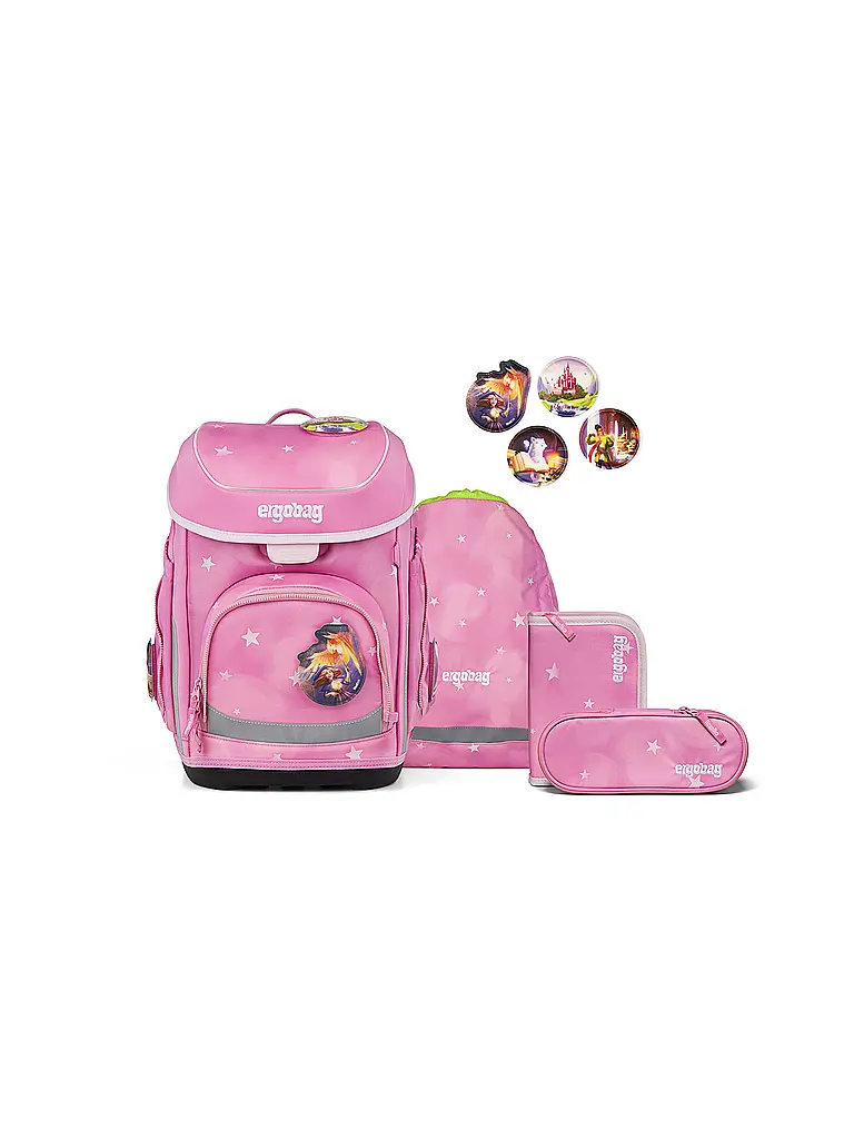 ERGOBAG | Set di zaini scolastici da 5 pezzi CUBO WolkenzauBär 2026 | Rosa
