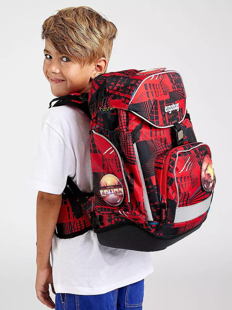 ERGOBAG | Set di zaini scolastici da 6 pezzi - AlarmBäreitschaft | Rosso