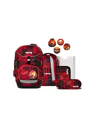 ERGOBAG | Set di zaini scolastici da 6 pezzi PACK AllarmePronto | Rosso