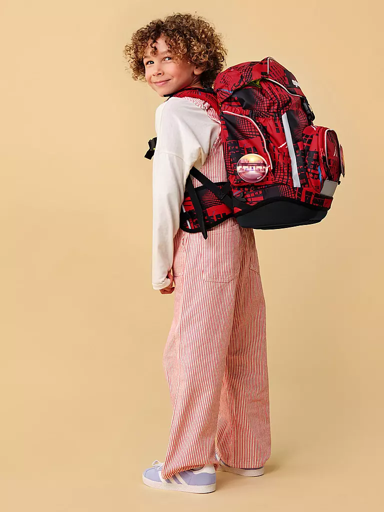 ERGOBAG | Set di zaini scolastici da 6 pezzi PACK AllarmePronto | Rosso