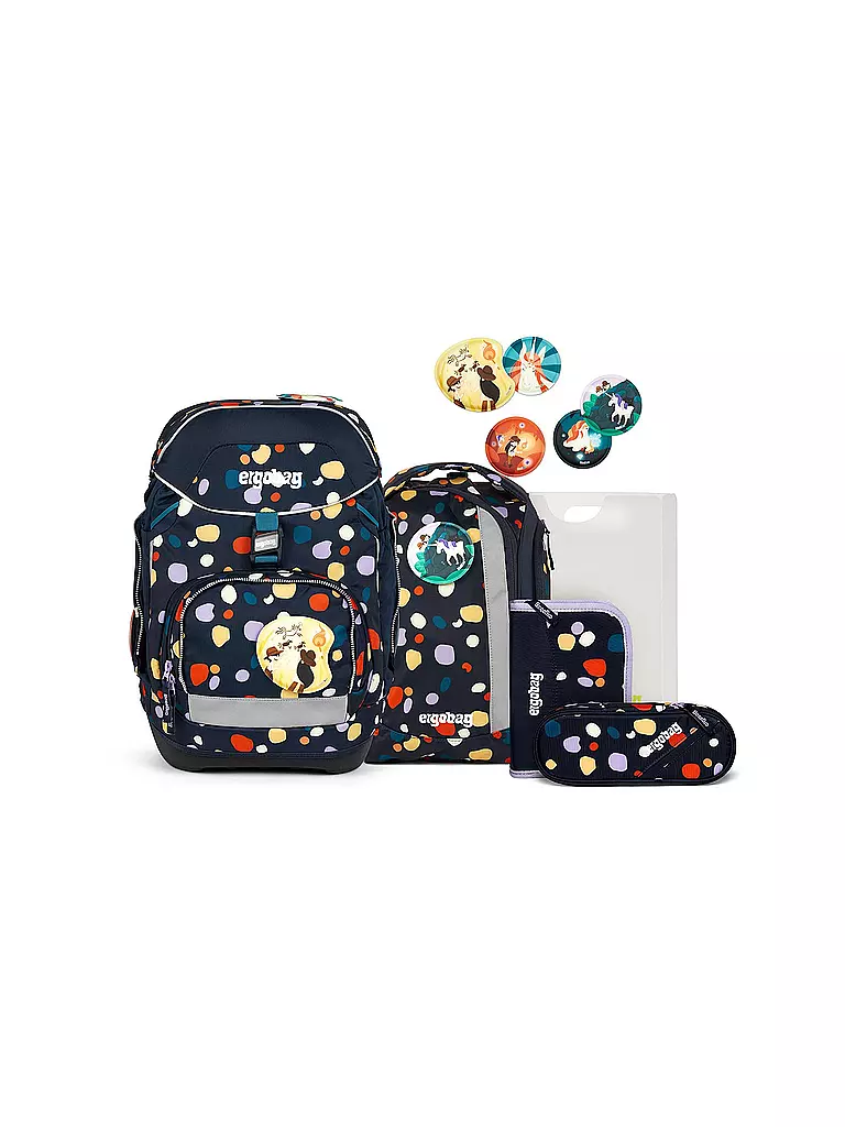ERGOBAG | Set di zaini scolastici da 6 pezzi PACK Bärensteinhöhle | Blu scuro