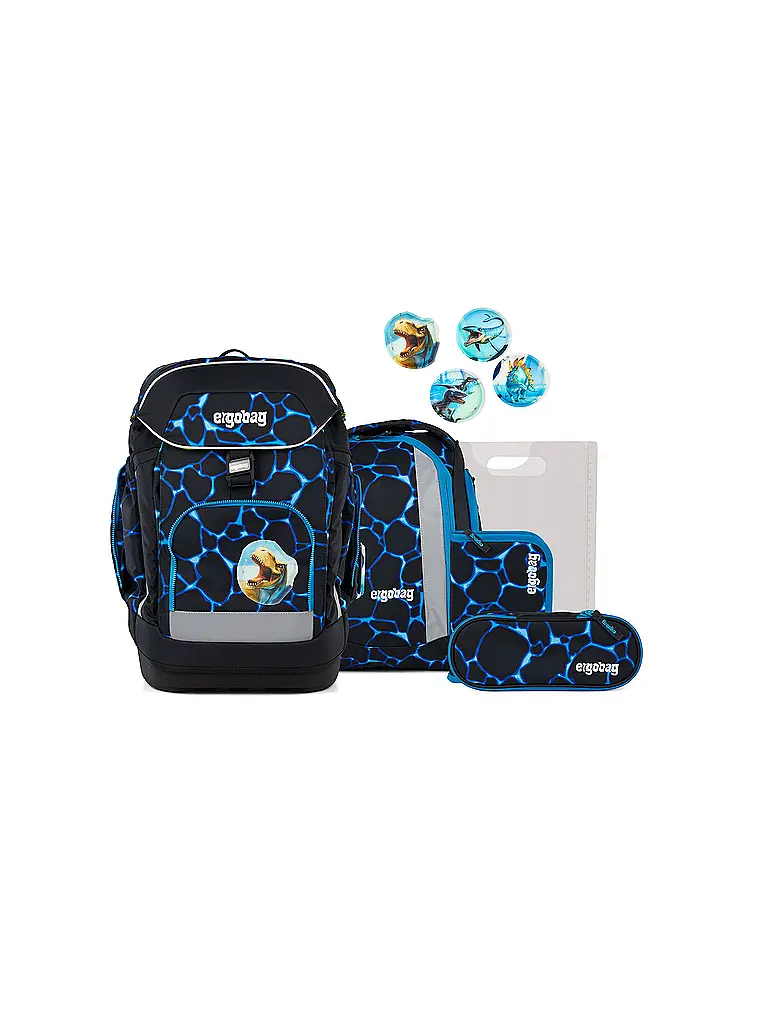 ERGOBAG | Set zaino scolastico 6 pz. Maxi Bärassic Garden | Nero