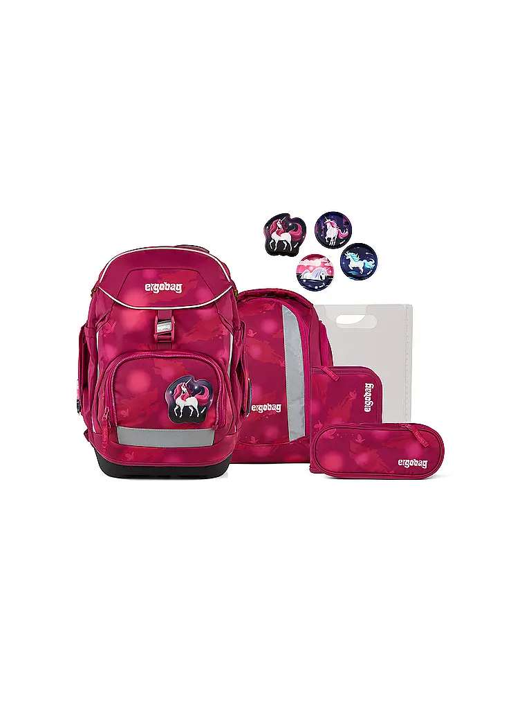 ERGOBAG | Set zaino scolastico 6 pz. Pack MondzauBär | Fucsia